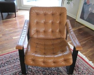 A pair of Brown Mid Century Danish Modern Chair by OY BJ Dahlqvist.