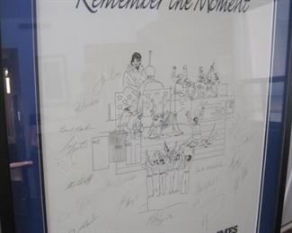  Remember the Moment poster commemorating the 1980 Miracle on Ice USA Olympic Hockey team which has been signed by 22 members of the historic team including Bill Baker, Neal Broten, Dave Christian, Steve Christoff, Jim Craig, Mike Eruzione, John Harrington, Steve Janaszak, Mark Johnson, Rob McClanahan, Ken Morrow, Jack O'Callahan, Mark Pavelich, Mike Ramsey, Buzz Schneider, Dave Silk, Eric Strobel, Bob Suter, Phil Verchota, Mark Wells, Herb Brooks & Craig Patrick.