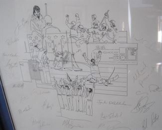 Remember the Moment poster commemorating the 1980 Miracle on Ice USA Olympic Hockey team which has been signed by 22 members of the historic team including Bill Baker, Neal Broten, Dave Christian, Steve Christoff, Jim Craig, Mike Eruzione, John Harrington, Steve Janaszak, Mark Johnson, Rob McClanahan, Ken Morrow, Jack O'Callahan, Mark Pavelich, Mike Ramsey, Buzz Schneider, Dave Silk, Eric Strobel, Bob Suter, Phil Verchota, Mark Wells, Herb Brooks & Craig Patrick.