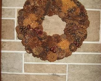Cone and pod wreath. Ideal for displaying in the fall and at Christmas or all year!