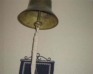Brass bell from Saigon with macrame pull