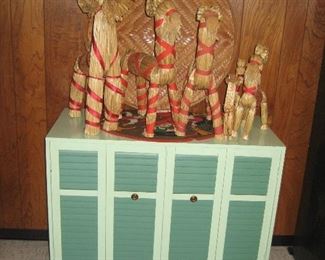 Swedish julebok for Christmas or anytime on top a vintage cabinet.