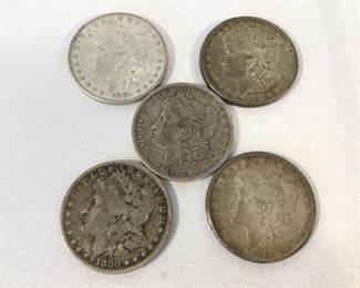 Antique Morgan US Dollar Coins 1880's 5 Piece    https://ctbids.com/#!/description/share/196924