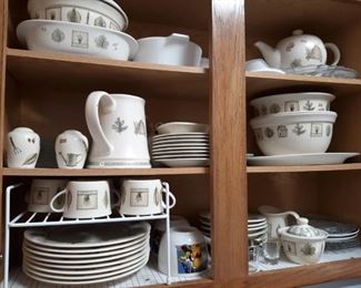 The largest collection I've ever seen of Pfaltzgraff naturewood including Linens and coasters and water pitcher tidbit trays Etc