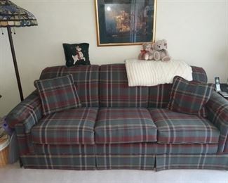 Plaid sofa bed