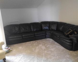 Fine Natuzzi Black Leather Sectional