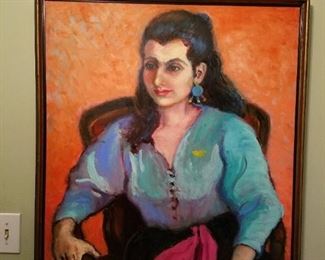 OIL PAINTING OF BEAUTIFUL LADY