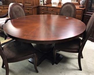 Arhaus 60'' Round Dining Table and Chairs