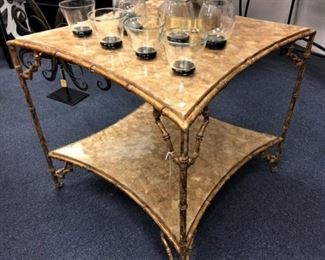 Bamboo Leg Gold Fleck Side Table