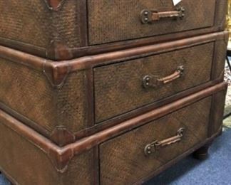 Rattan and Leather Chest