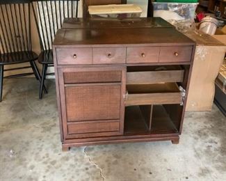 Set of two caned front cabinets