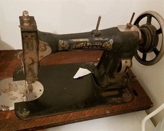 Vintage white sewing machine