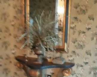 Foyer mirror and table