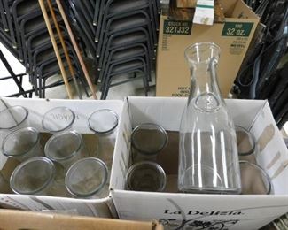 Several Glass Carafes