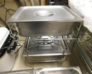 Stainless Pan with Lid and Warmer Stand