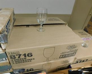 Cases of Libbey Stemware Glasses