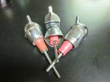 Vintage bottle pourers...one is a knight's helmet!