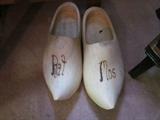 Traditional wooden shoes engraved with "Rat Mos" for the beloved Walter.