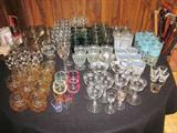 Vintage glassware and barware.