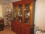 Large china cabinet that matches the side buffet.