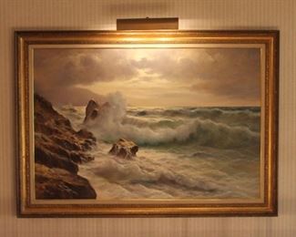Vintage ocean painting by Guido Odiezna