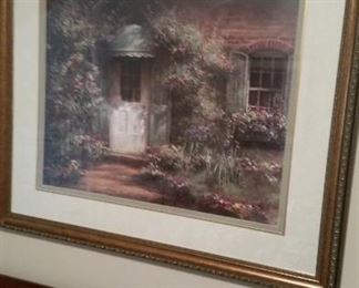 Detail of artwork above the bed