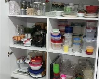 This is the beginning of the overflow storage cabinets!  Plastic ware & kitchen electrics