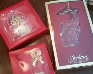 Gorham Crystal Christmas ornaments 