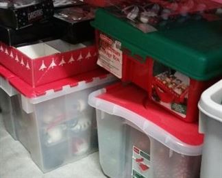 Ornament storage boxes filled with Christmas cheer! 