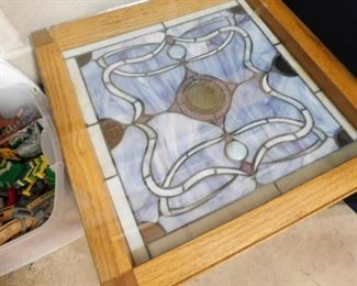 Stained glass window table