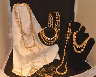 Gold tone designer necklaces