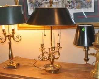 3 brass lamps