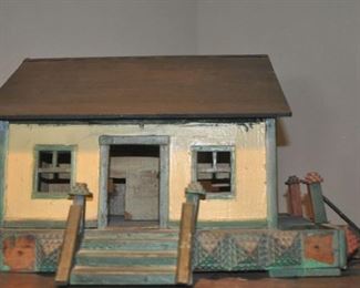 Tramp art cottage made from a Domino Sugar pallet