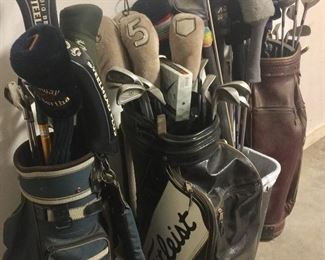 Golf clubs and bags
