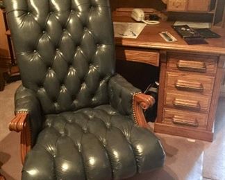 Leather swivel office chair