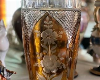Bohemian glass vase 