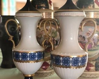 Pair covered urns Bavaria 