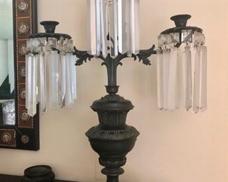 Pair bronze candelabras 