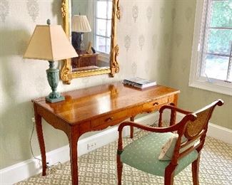 Ladies writing desk, chair, lamp and mirror from Kellogg Collection.