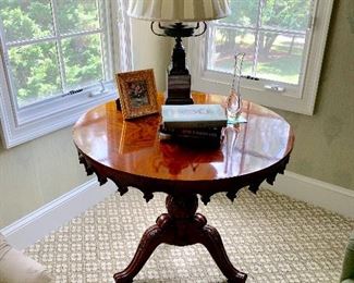 Maitland Smith round pedestal side table.  