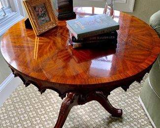 Maitland-Smith round pedestal side table.