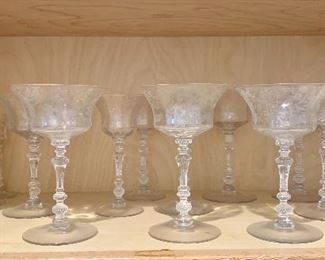 Tiffin "Cherokee Rose" stemware