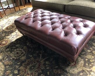 Filmore Leather Ottoman
Measures: 16” high, 49” wide and 26” deep.  On Casters for easy movement