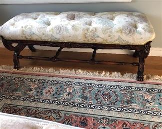 Claw Foot Upholstered Bench