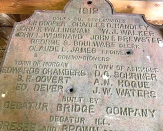 Cast iron , Decatur Illinois Bridge Company Sign