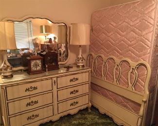 French provincial bedroom suite. Full size bed.