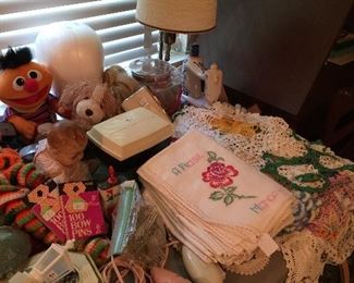 Linens, doilies, more sewing items
