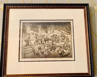 George Overbury “pop” Hart original artwork. 
“Mexico Market Place”