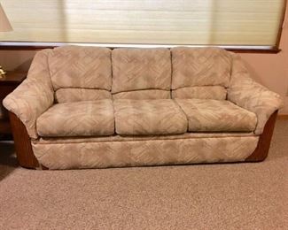 Sofa Sleeper with Wood Features, In Great Shape. 88" long.