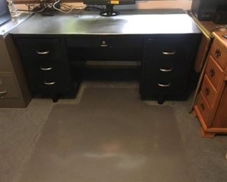 Classic Mid Century Tanker Industrial Desk, 60" x 30" x 28"h